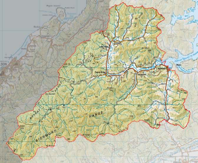 Topographic map of the proposed Te Hoiere/Pelorus FMU